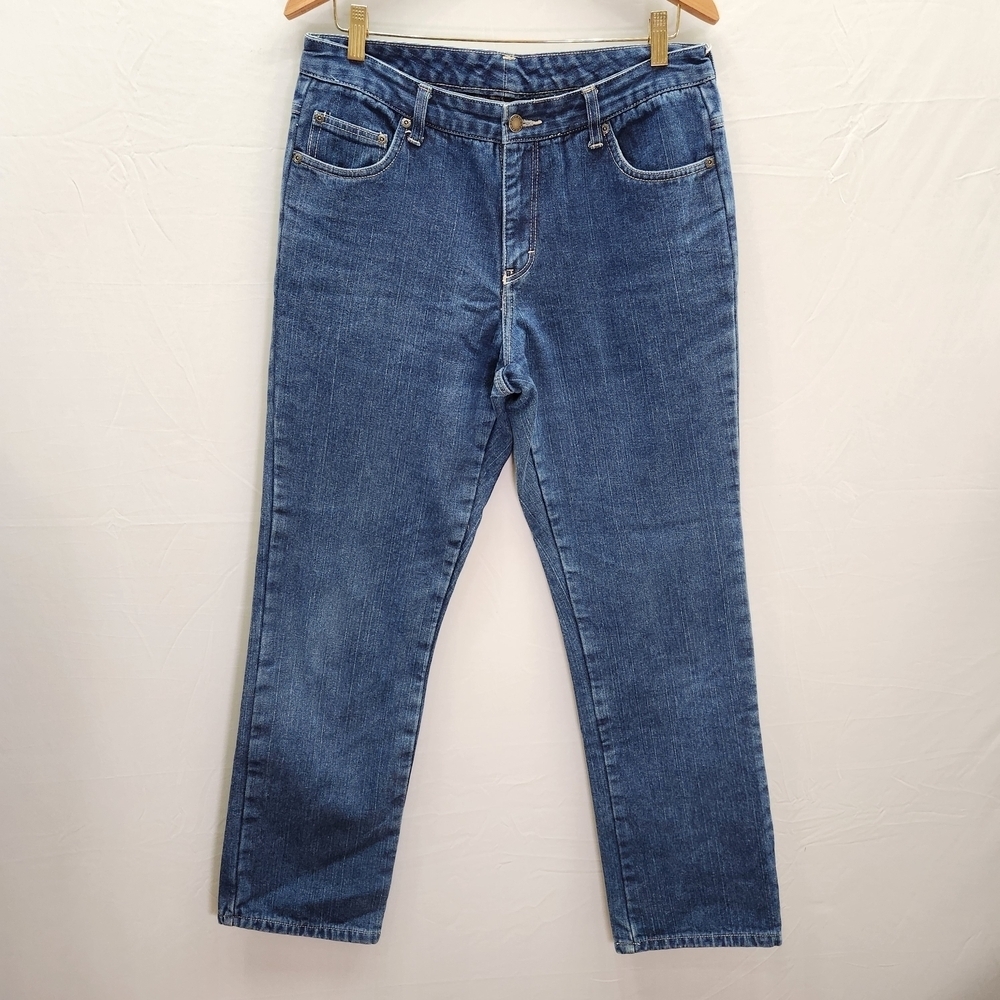 Dickies Women's Flannel Lined Straight Leg Blue Jeans Outdoors Work.
